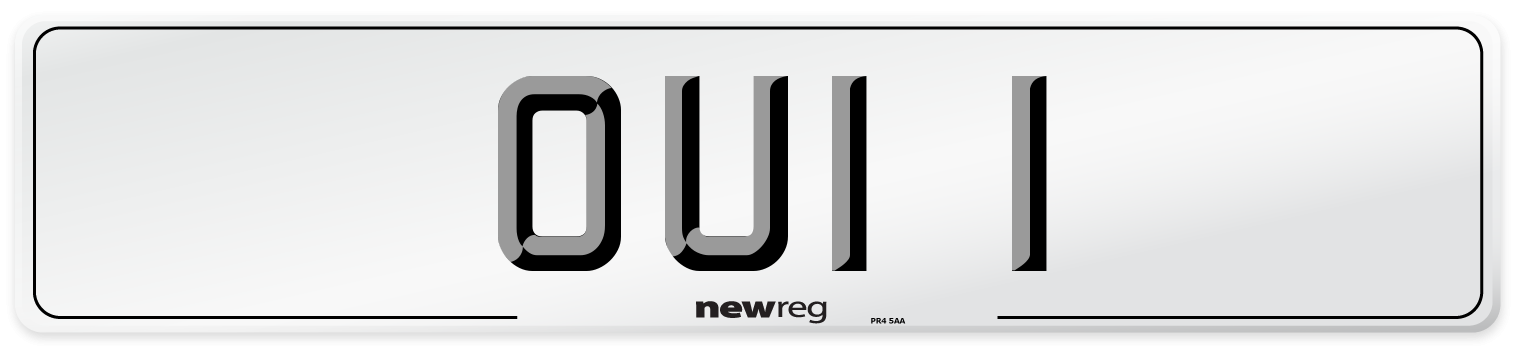 OUI 1 Number Plate from New Reg
